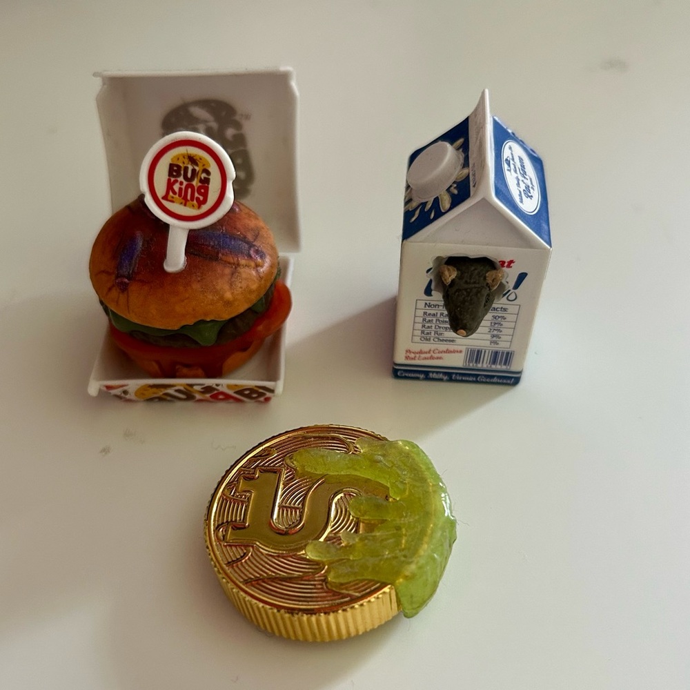 Zuru Mega Gross Minis Series 1 Lot - Bug King, Rat Milk, Spot Coin